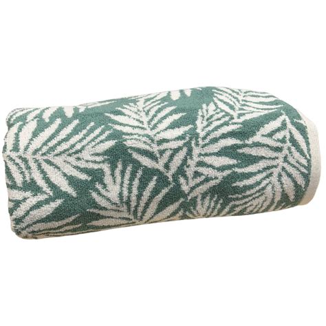 Bellissimo Botanical Turkish Cotton Green Bath Sheet Wilko