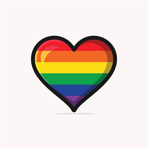 Gay Flag In A Heart Shape Vector Illustration Vector Art At Vecteezy