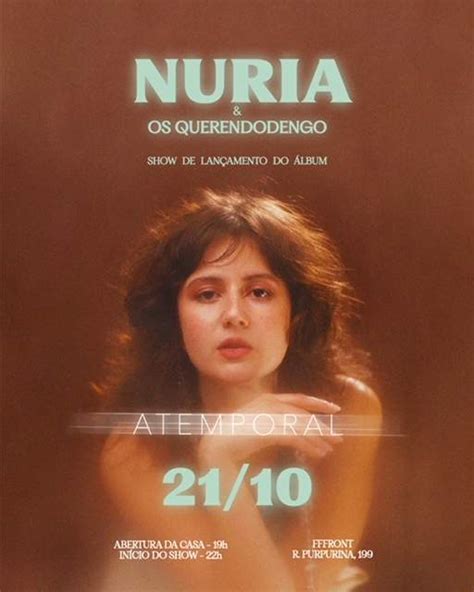 NURIA Show de lançamento do album Atemporal dia 21 10 em São Paulo