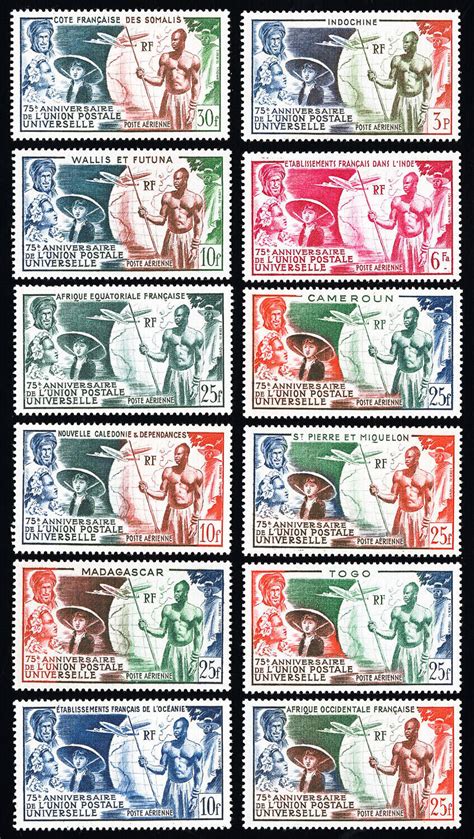 French Colonies Stamps MNH XF Universal Postal Union Complete Set