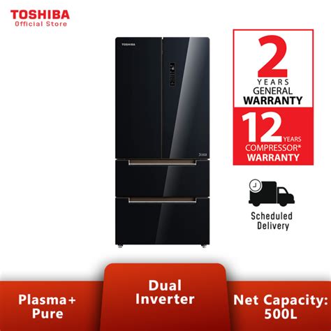 Toshiba GR RF532WE PGY 22 582L French Door Dual Inverter Refrigerator