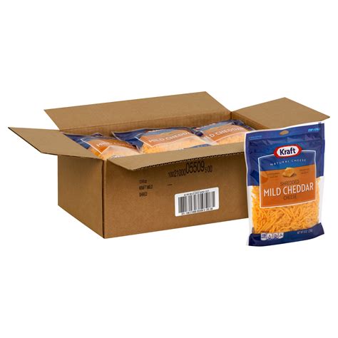 Kraft Shredded Mild Cheddar Cheese 8 Ounce Size 12 Per Case Webfoodstore