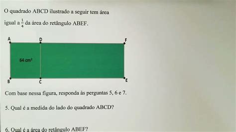 O Quadrado Abcd Ilustrado A Seguir Tem Rea Igual A Da Rea Do