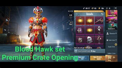 New Pubg Premium Crate Opening Blood Hawk Set Youtube