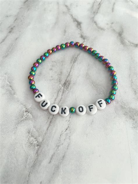 Fuck Off Bracelet Swear Word Bracelet Fuck It Jewelry Swear Etsy