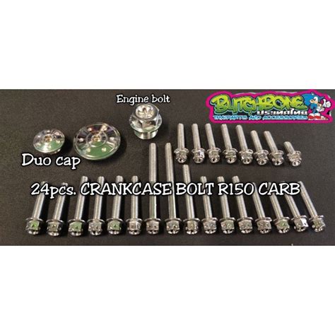 HENG CRANKCASE BOLT SET ENGINE DUO CAP RAIDER 150 CARB TYPE WHITE GOLD