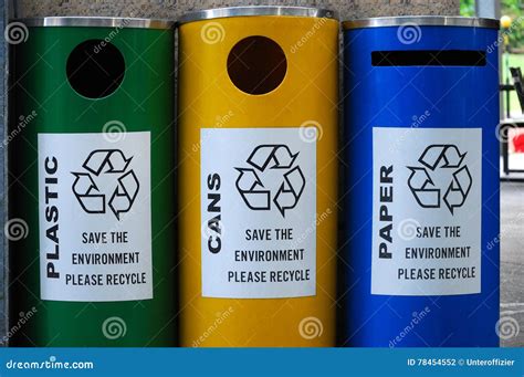 Plastic Cans For Recycling In Inverted Colors Stock Image ...