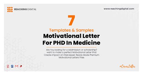 7 Motivation Letter For Phd In Medicine Samples Reaching Digital