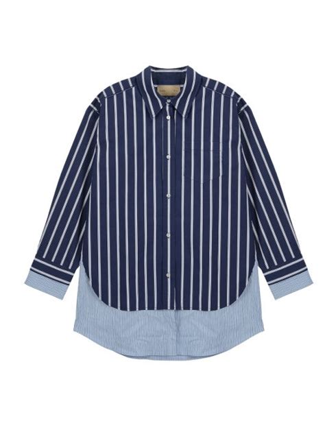 Musinsa Matin Kim Double Layers Stripe Shirt In Navy