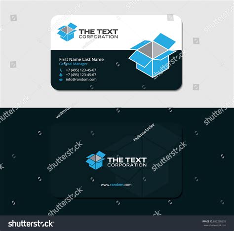 Business Card Template Blue Cargo Container Stock Vector Royalty Free