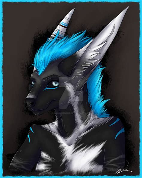 Hyena Wolf Hybrid Colored Sketch Bust By Colourenart On Deviantart