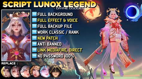 NEW SCRIPT SKIN LUNOX LEGEND DIVINE GODDESS NO PASSWORD FULL EFFECT