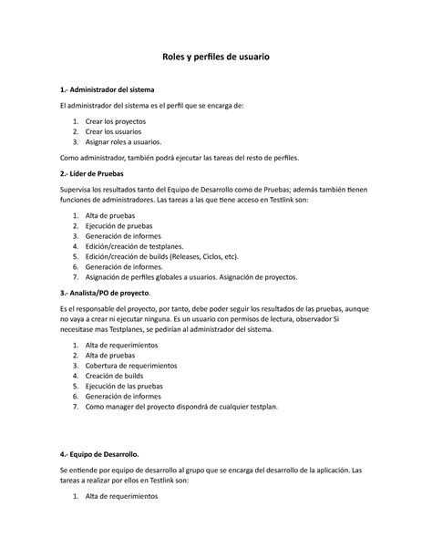 Roles Y Perfiles De Usuario Testlink Roles Y Perfiles De Usuario