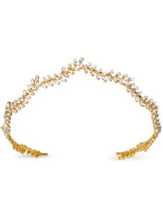 Jennifer Behr Deilacte Vine Crystal Embellished Tiara Farfetch