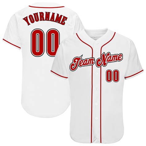 Custom Team Black Baseball Red Authentic White Jersey Discount - FansIdea