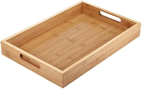 PURATEN Wooden Serving Tray With 2 Handles Wood Ware Tray Tea