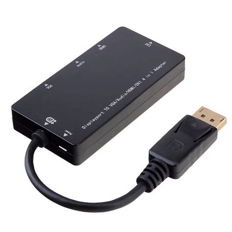 Adaptateur DP mâle vers DVI VGA HDMI Audio femelle 4 en 1 câble de