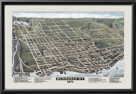 Newburgh NY 1875 Restored Map | Vintage City Maps