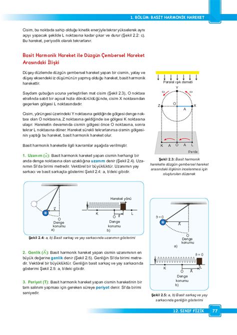 Fizik 12 Basit Harmonik Hareket