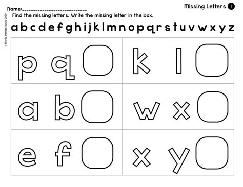 Missing Letters Worksheets Free Fill In The Letter Practice