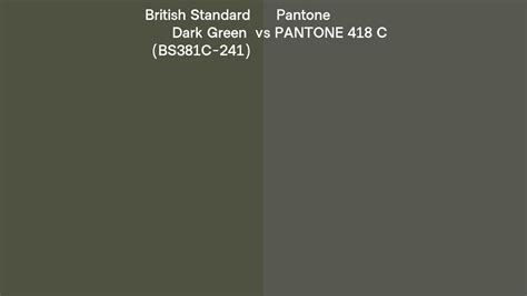 British Standard Dark Green Bs381c 241 Vs Pantone 418 C Side By Side