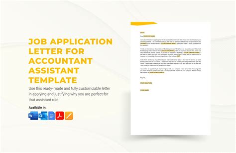 Job Application Letter For Accountant Assistant In Google Docs Word