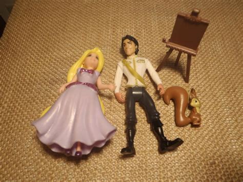 Polly Pocket Disney Princess Rapunzel And Flynn Rider Prince Lot C40