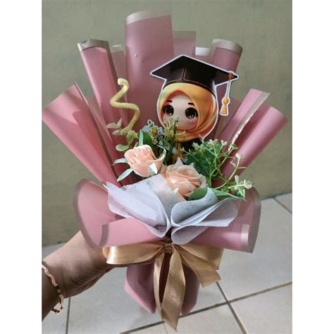 Jual Buket Wisuda Buket Topper Buket Bunga Free Kartu Ucapan