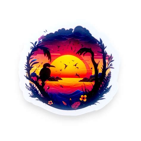 Sunset Sticker Sunset Beach Sticker Beach Sticker Vinyl Sticker