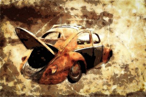 Vw Bug Textured Art Photograph By Athena Mckinzie Pixels