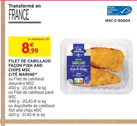 Promo Cit Marine Filet De Cabillaud Fa On Fish And Chips Msc Chez