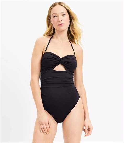 Loft Beach Twist Bandeau One Piece Swimsuit