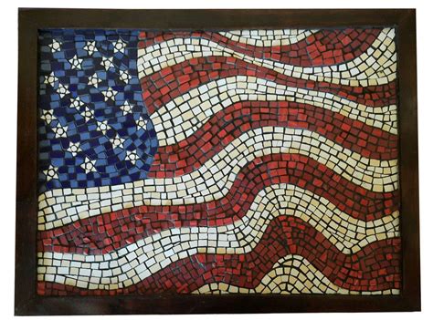 Usa Flag Waving Stars And Stripes Mosaic American Flag Wall Art Mosaic Wall Art Mosaic Wall