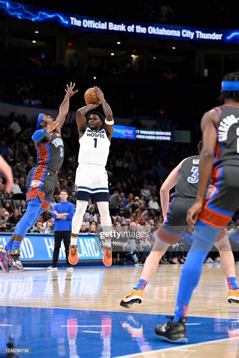 Minnesota Timberwolves Anthony Edwards In Action Shoots Vs Oklahoma