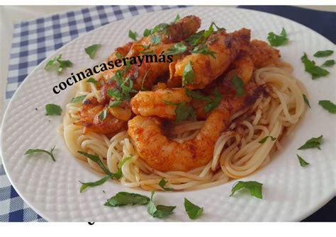 Pasta Con Langostinos Al Pil Pil Receta De M E T R M Elena Cookpad