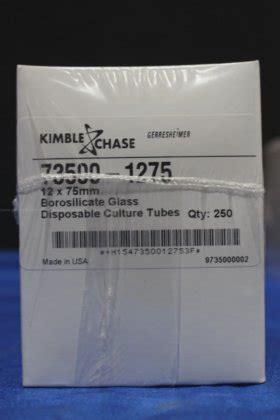 5 Boxes Of Kimble Chase Borosilicate Glass Disposable Culture Tubes