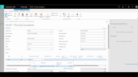 Create Purchase Invoice In Dynamics 365 Youtube