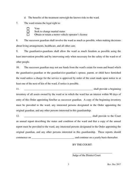 North Dakota Order Appointing Successor Guardian Fill Out Sign