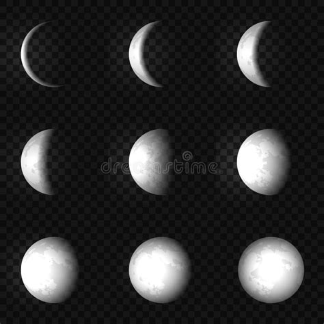 Sistema De La Fase De La Luna Del Vector Stock de ilustración