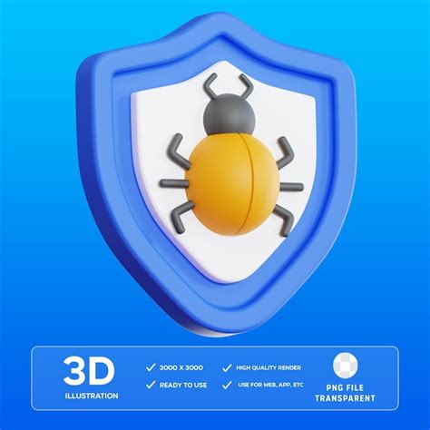 Premium Psd Psd Bug Protection D Illustration