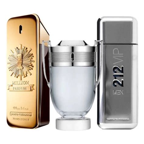 Kit Perfumes Importados Masculinos One Million Invictus Vip