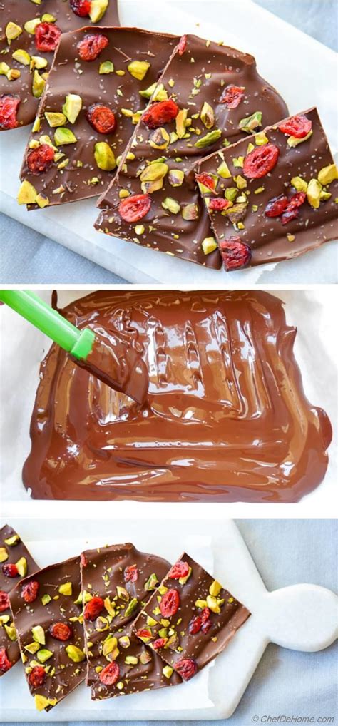 Cranberry And Pistachio Dark Chocolate Bark Recipe