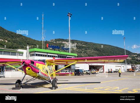 Switzerland Canton Ticino Lugano Agno Airport Stock Photo Alamy