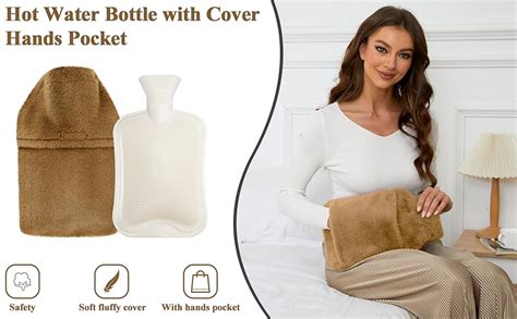 Hot Water Bottle 2L Large Hot Water Bottle Bag With Hand Pocket Warmer