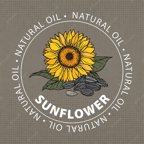 Premium Vector Sunflower Natural Oil Label For Bottle Sunflower Oil