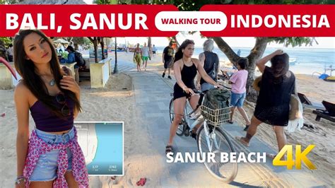 Sanur Bali Indonesia Walking Tour Along Waterfront Sanur Beach K