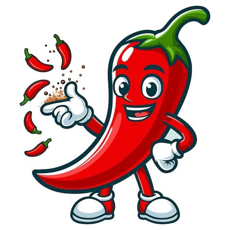 Premium Vector Chili Mascot Logo Cartoon Vector Illustration On White