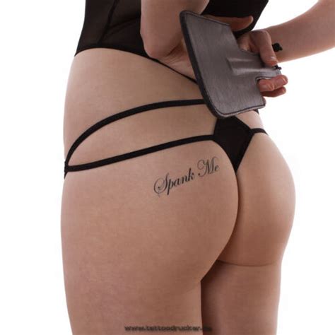 X Spank Me Tattoo Schriftzug In Schwarz Sexy Kinky Bdsm Fetish