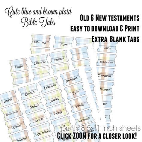 Bible Tab Placement Guide Printable