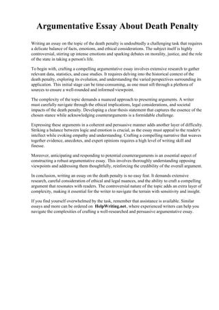 argumentative essay  death penaltypdf